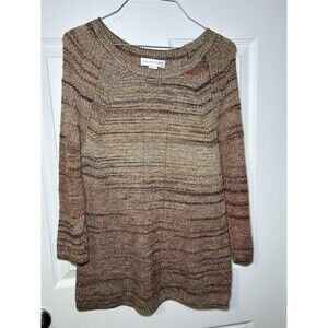 Christopher & Banks Women’s Long Sleeve Pullover Sweater Brown Size Medium